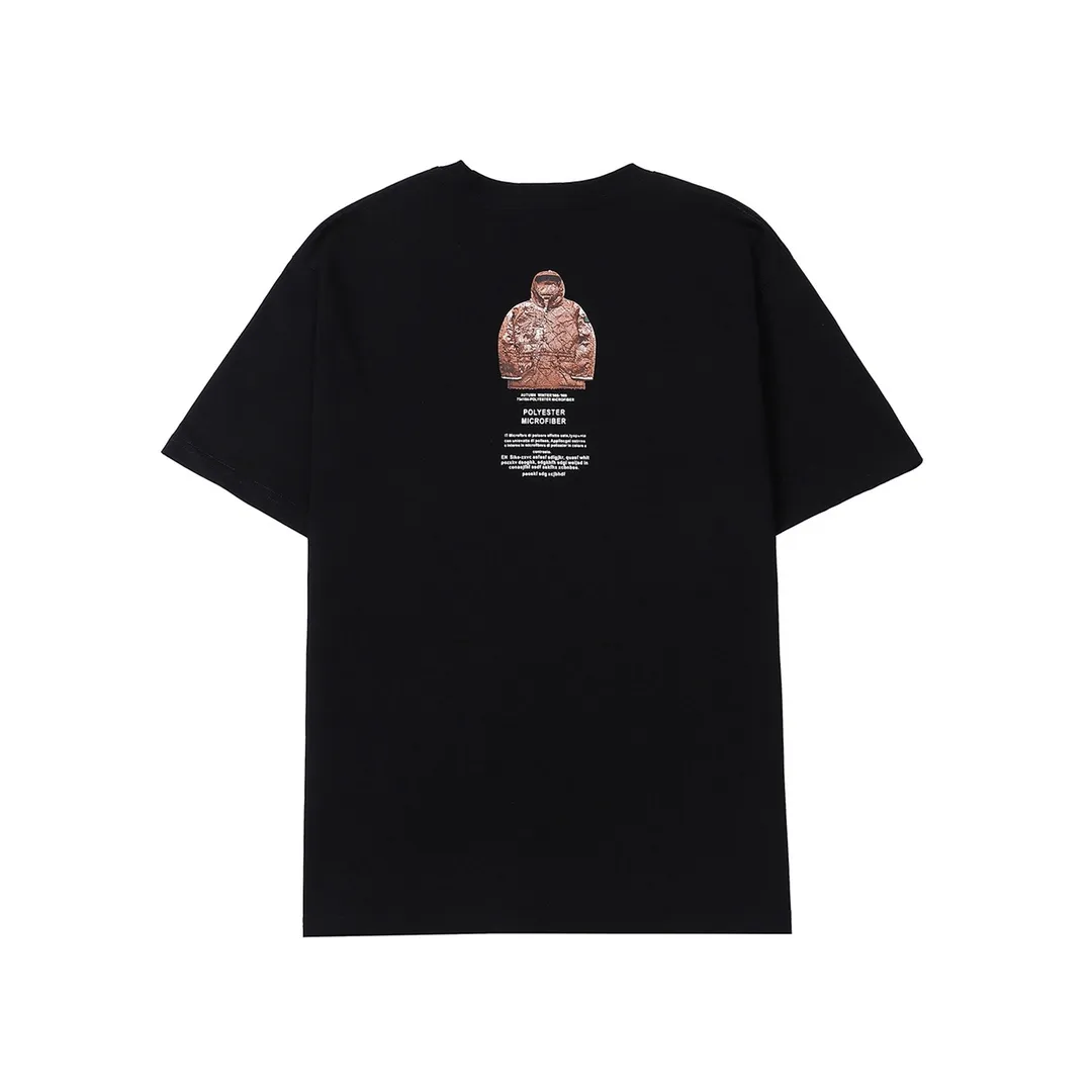 W619#P110💰 [Stone lsland/Stone Island summer new short-sleeved T-shirt with cotton pattern print on the back] ⚠️[Original creation with high control of details] - Made of 260 grams of combed cotton, 32 count double yarn, soft and comfortable to the touch, sweat-absorbent and breathable. - Simple, basic and versatile style, original quality, the first choice for couples. - Made in a large factory, four needles and five threads on the shoulder, neatly arranged, high quality workmanship. - Same style for men and women. Very versatile, one piece for everyone, details are clearly visible. Color: Black White Size: M L